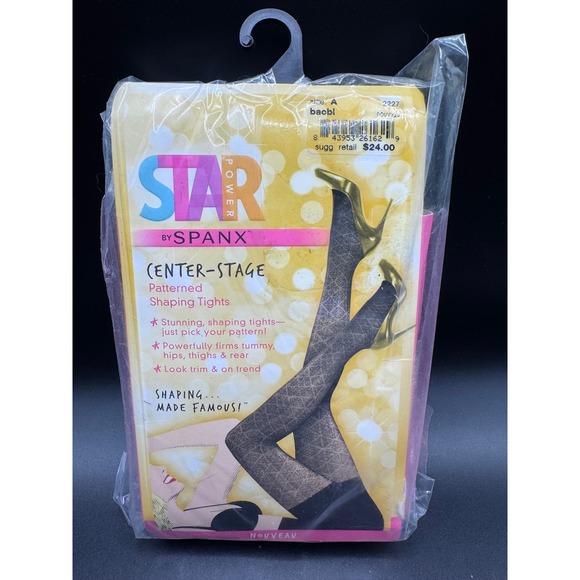 SPANX Accessories - Star Power by Spanx Center-Stage Patterned Shaping Tights Nouveau Black Size A